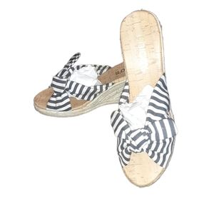 CHICO'S Knotted Espadrille Wedge Sandals Size 7 Women's